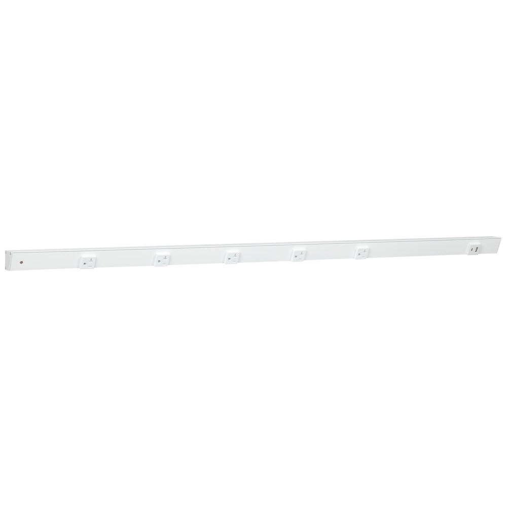 48" Apt 5pcs 20A receptacle with USB-Ac right, white powder finish, white single receptacle