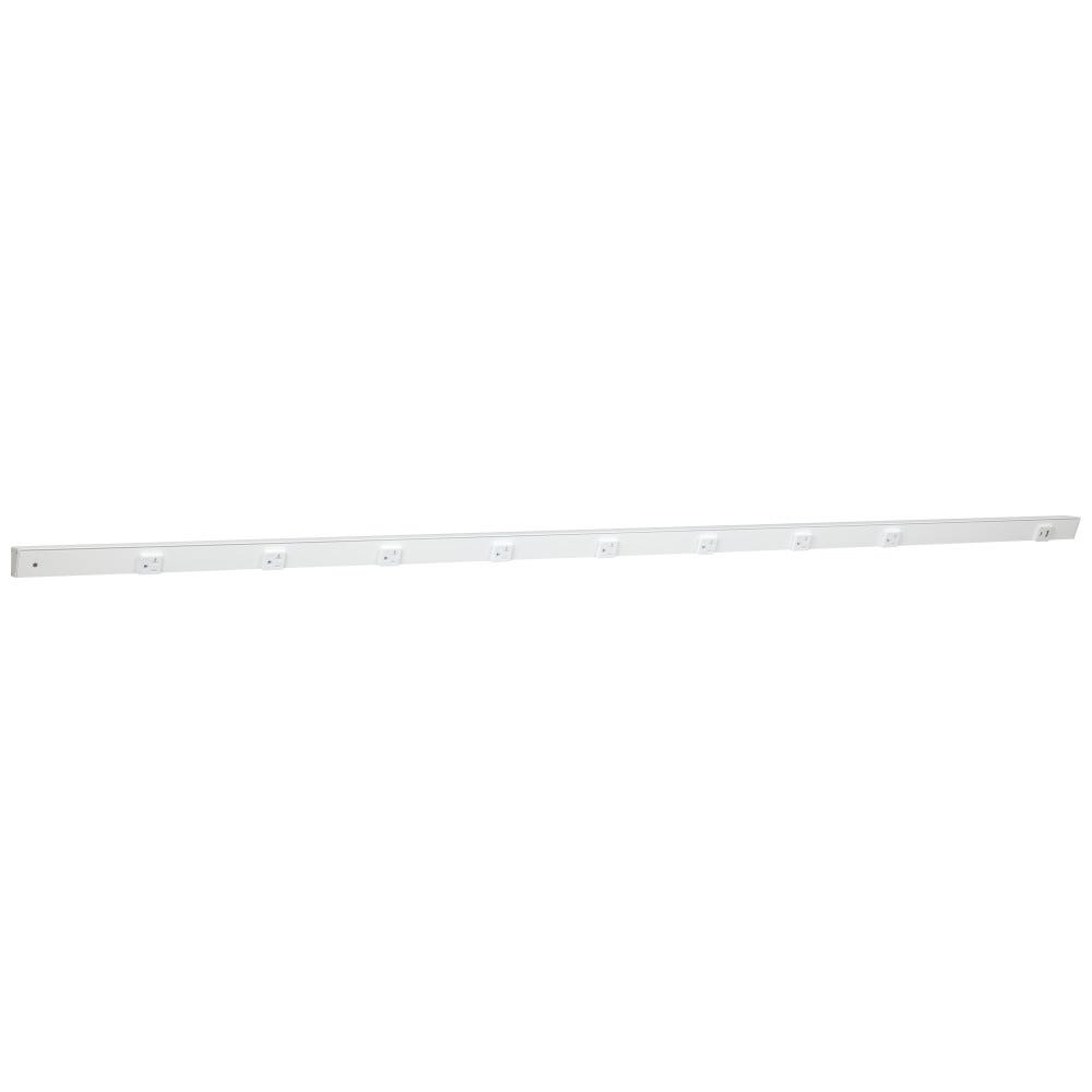 72" Apt 8pcs 20A receptacle with USB-Ac right, white powder finish, white single receptacle