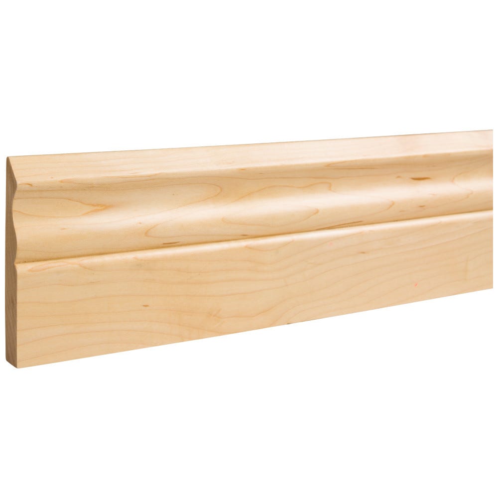 5/8" x 4" Hard Maple Base Moulding with Scalloped Edge