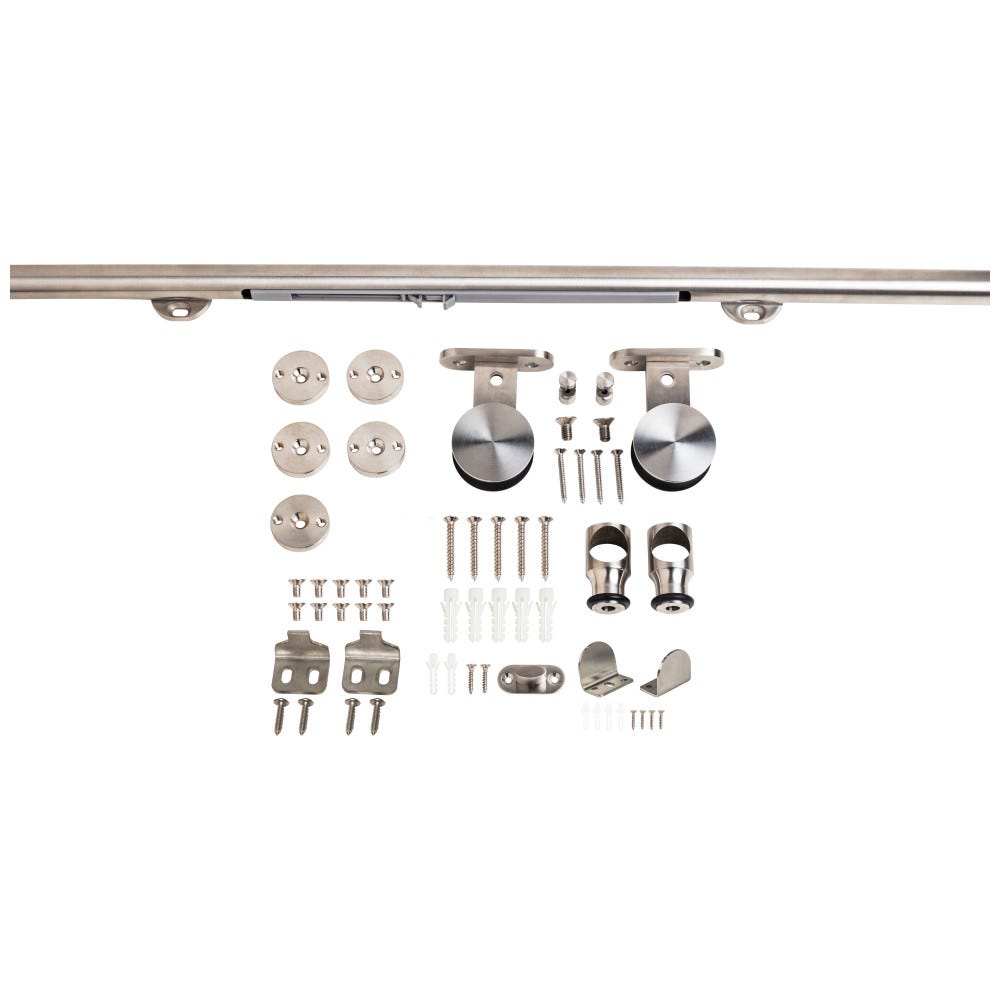 Retail Barn Door Kit Stainless Steel 6 Foot Length, durable and stylish hardware for sliding doors