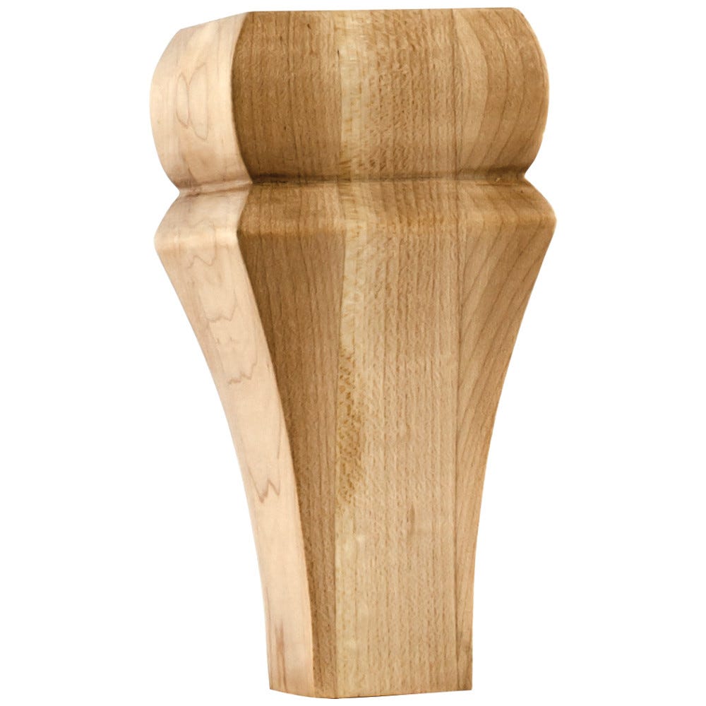 3" Square X 6" Bullnose With Taper Bun Foot