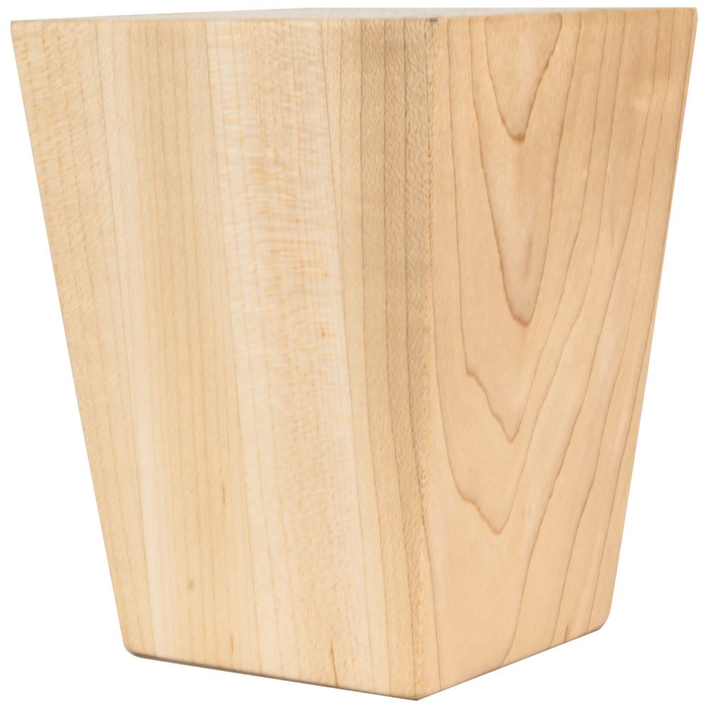 3-1/2" X 3-1/2" X 4-1/2" Shaker Style Tapered Bun Foot