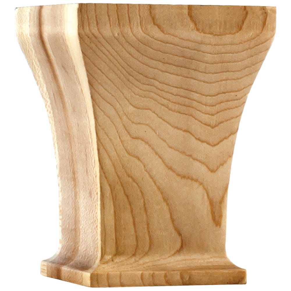 Greek Style Bun Foot 3-1/2" x 4-1/2" in Rubberwood, Maple, and Alder finishes