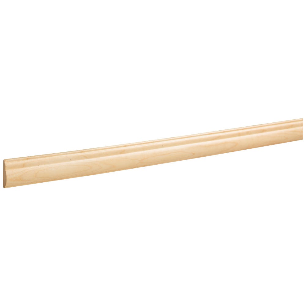 15/16" x 5/16" Hard Maple Beauty Moulding, natural finish, 8 ft stick, crafted from premium hard maple