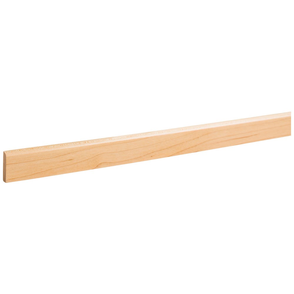 1" x 1/4" Beauty Moulding in Red Oak, natural wood finish, 8 ft length