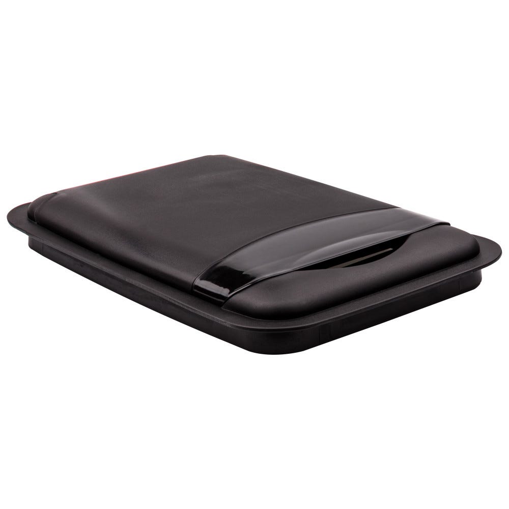 Black lid for 35 quart plastic waste container, 9-3/8" x 14-1/2" x 1-5/8", fits CAN-35 trash can, durable material