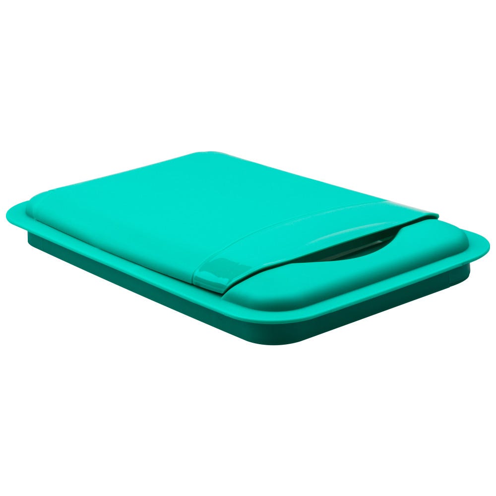 Green lid for 35 Quart Plastic Waste Container, 9-3/8" x 14-1/2" x 1-5/8", durable material, fits CAN-35 Trash Can