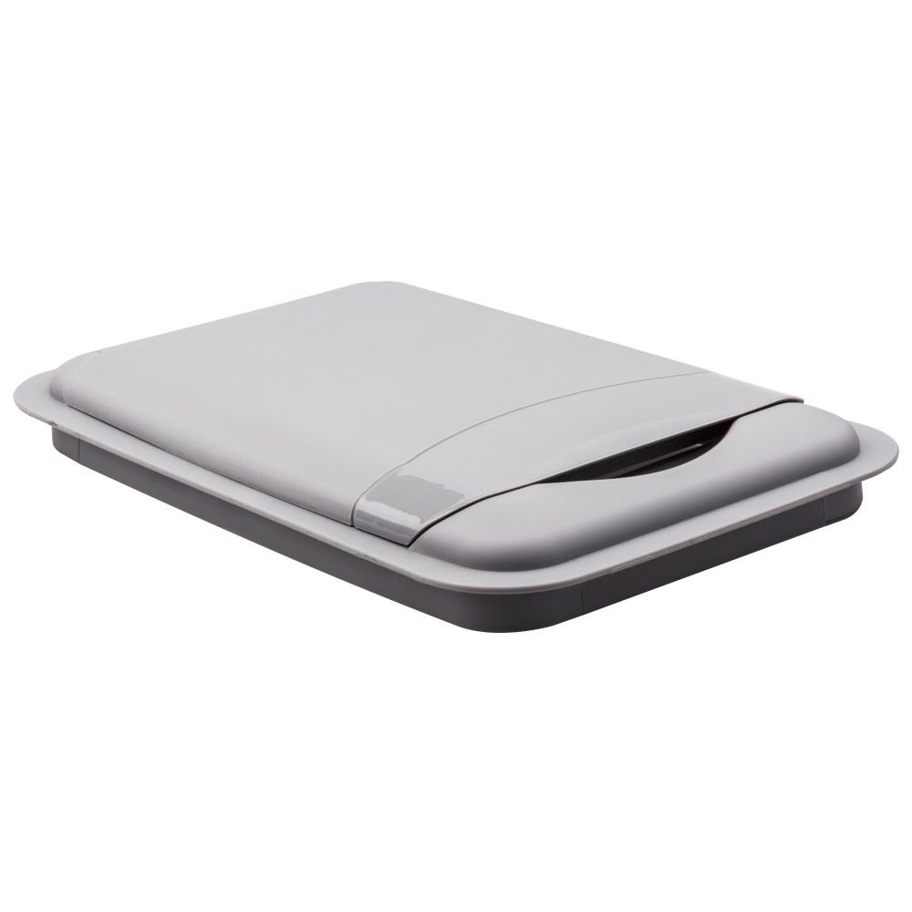 Gray lid for 35 Quart Plastic Waste Container, 9-3/8" x 14-1/2" x 1-5/8", fits CAN-35 Trash Can, durable material