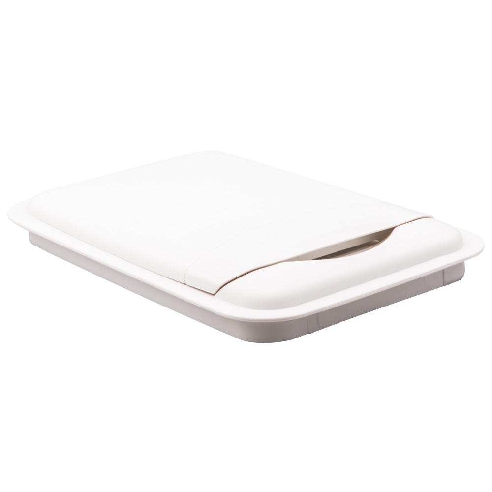 White lid for 35 Quart Plastic Waste Container, 9-3/8" x 14-1/2" x 1-5/8", durable plastic material