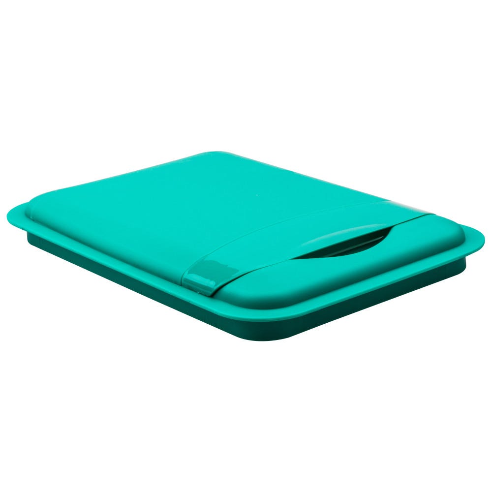 Green lid for 50 quart plastic waste container, 10-1/4" x 14-5/8" x 1-5/8", durable material