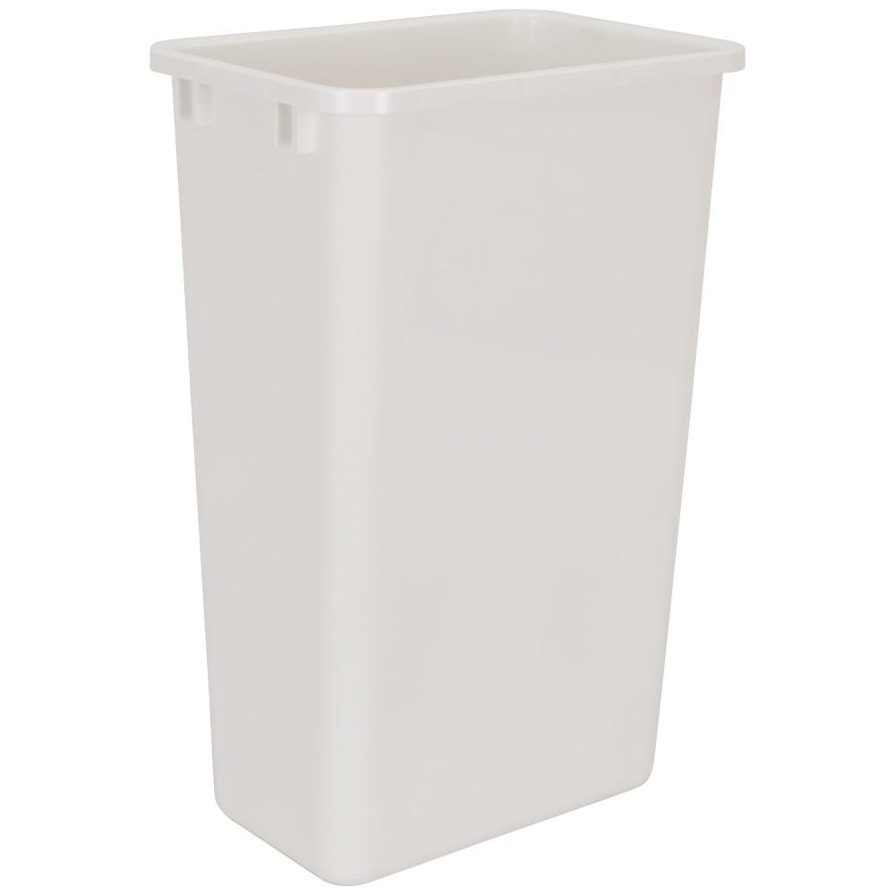 Box of 4 White 50 Quart Plastic Waste Containers, spacious and durable plastic design
