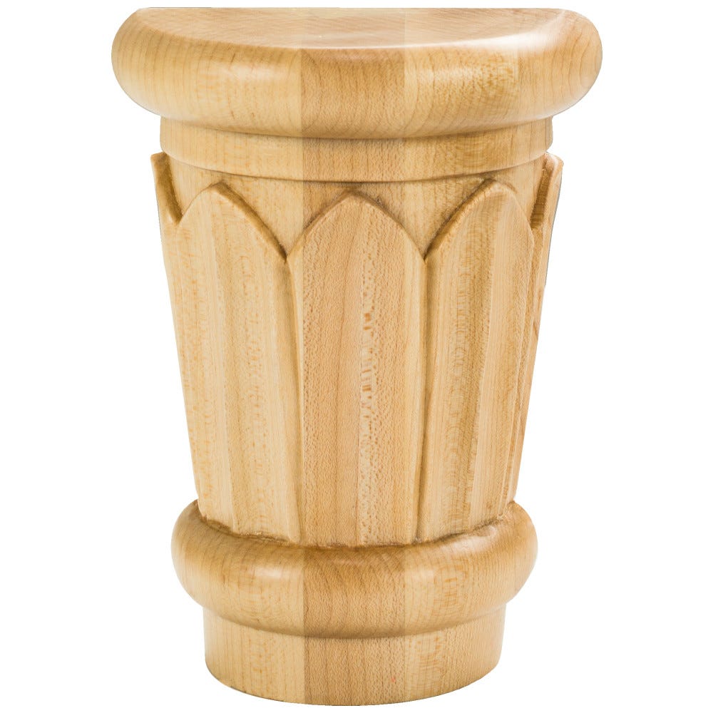 Reed Capital Carved Wood Moulding in Oak, Maple, and Alder finishes, 4-7/16" x 2-3/16" x 5-7/8" size, crafted from premium wood species.