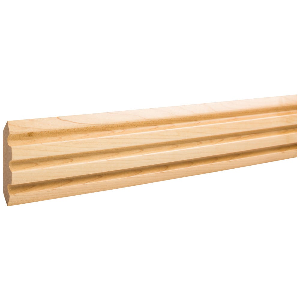 3 Flute Corner Moulding in Poplar, 2-3/4" x 3/4" size, elegant finish, perfect for interior design