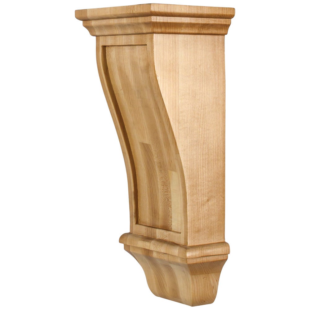 Renaissance Corbel in Cherry and Rubberwood finish, 6x5x14 inches, carved wood decor accent
