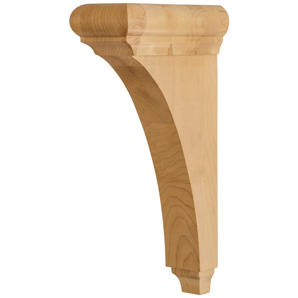 3" x 6-1/2" x 12" Transitional Corbel in Alder wood color and finish