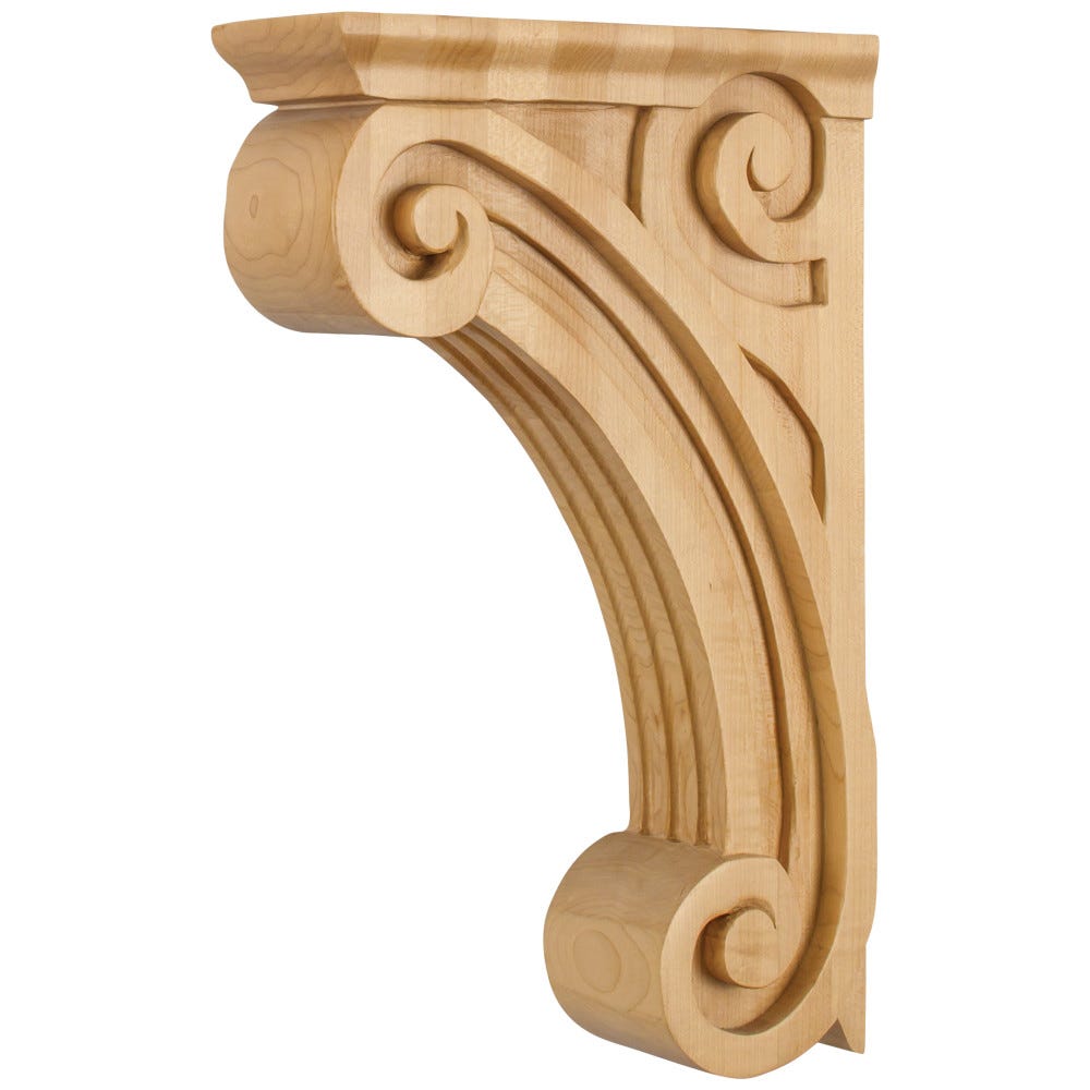 3" X 9" X 14" Open Space Fluted Corbel