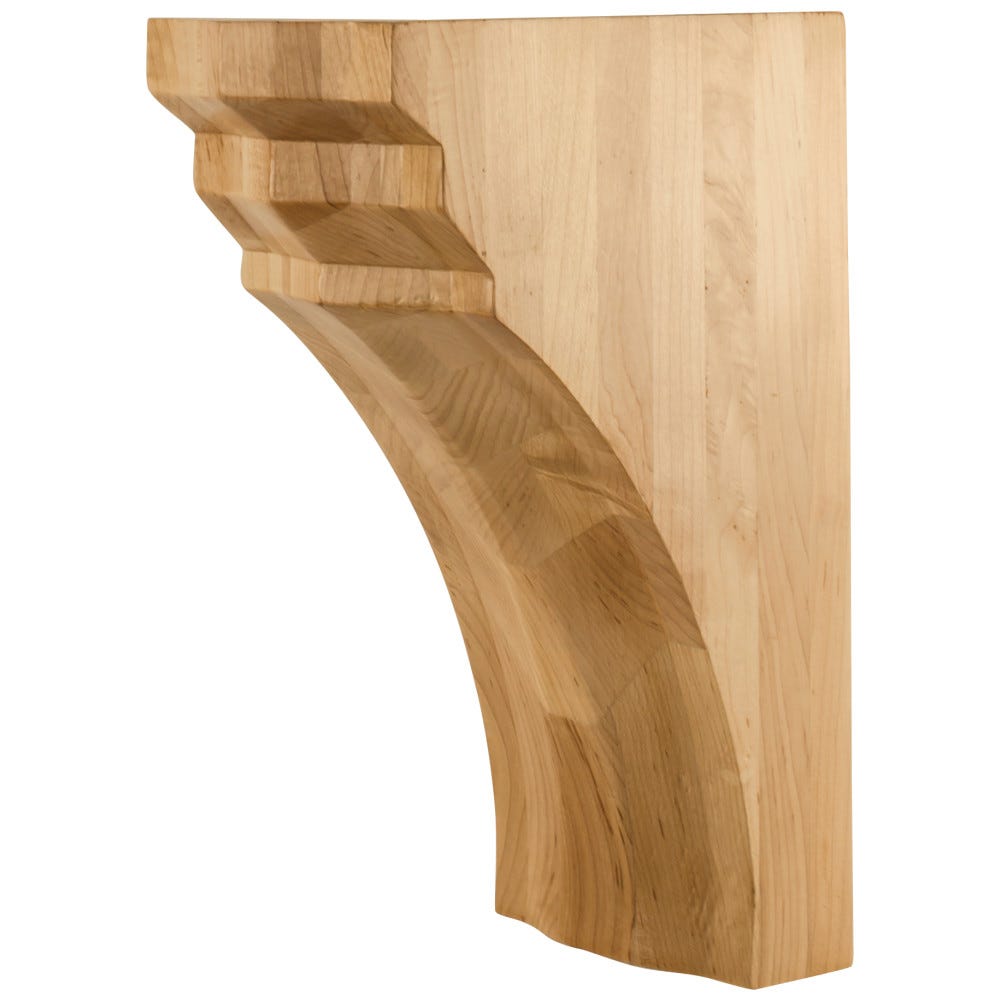 5" x 8" x 12" Modern Corbel in Hard Maple with Beveled Face
