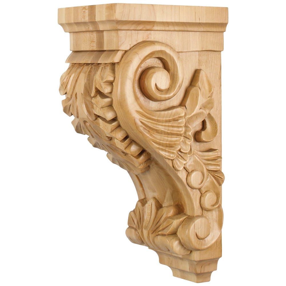 Medium Acanthus Wood Corbel