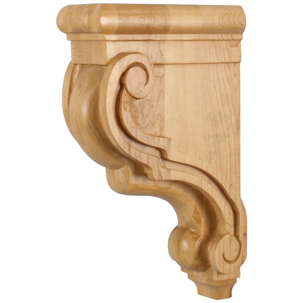 Traditional Bar Bracket 3-3/8" x 7-3/4" x 13" in White Birch wood finish