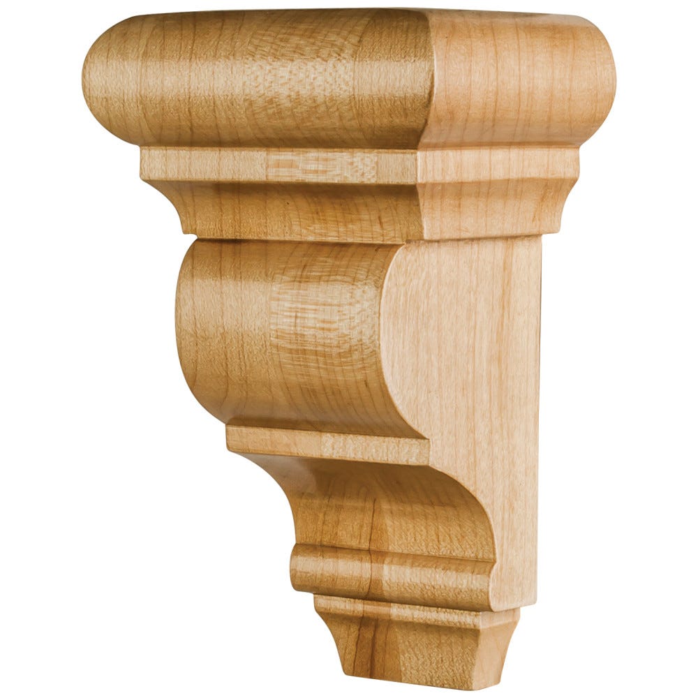 3" X 2-1/2" X 5" Traditional Wood Bar Bracket Corbel