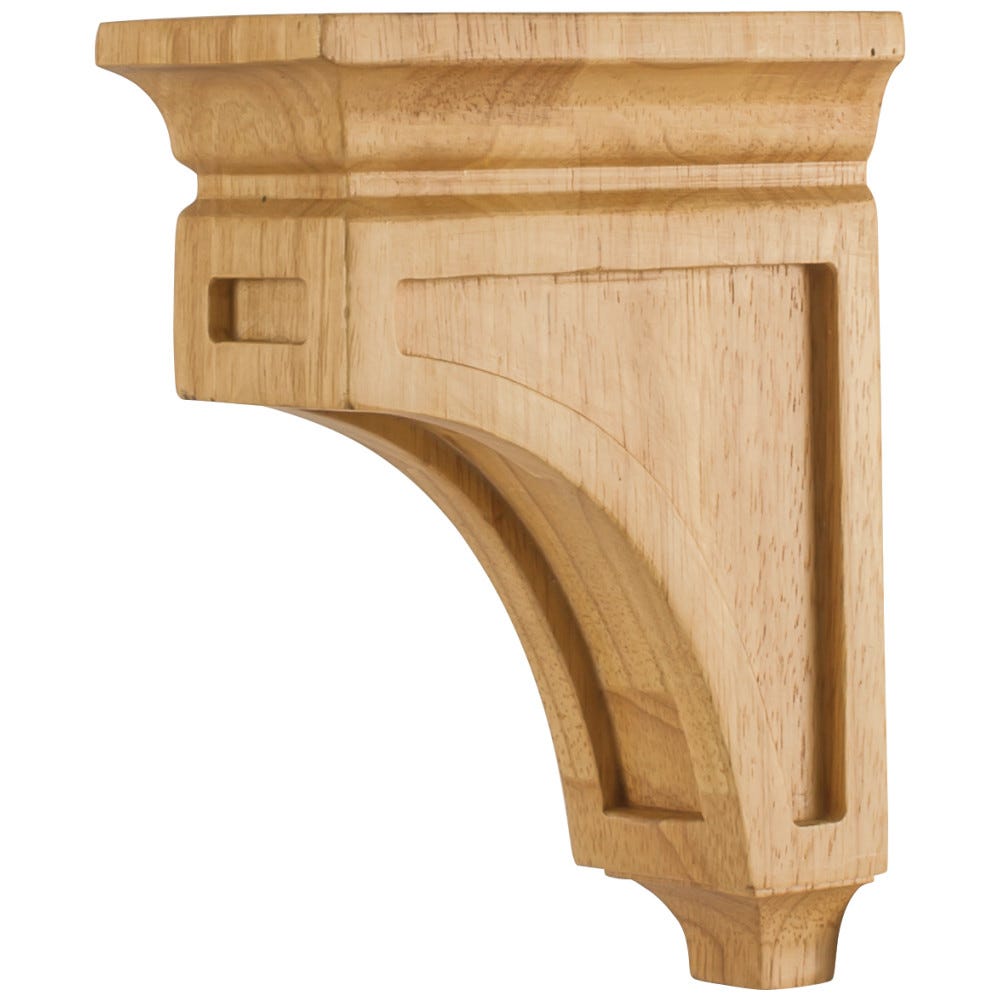 Mission Style Bar Bracket Corbel in Alder, 3" x 6" x 8", carved wood accent for home decor
