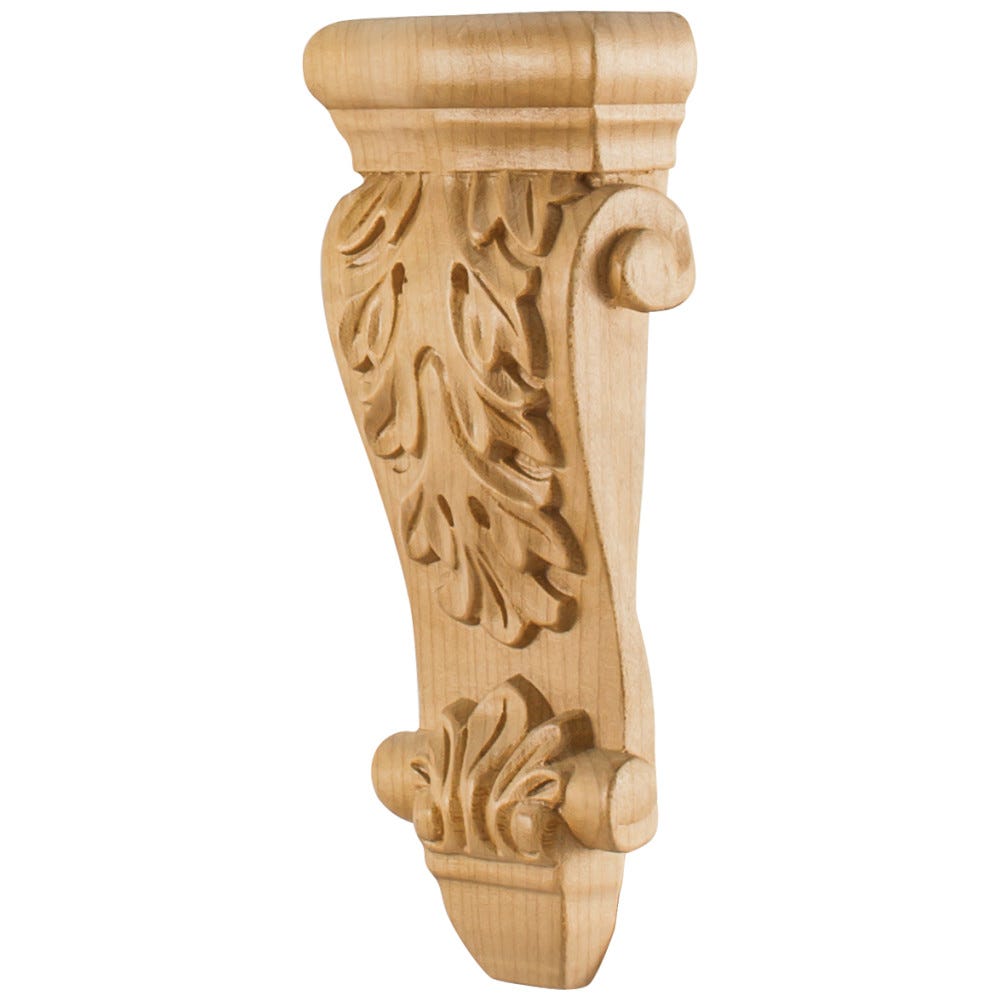 Low Profile, Medium Wood Corbel With Acanthus Detail