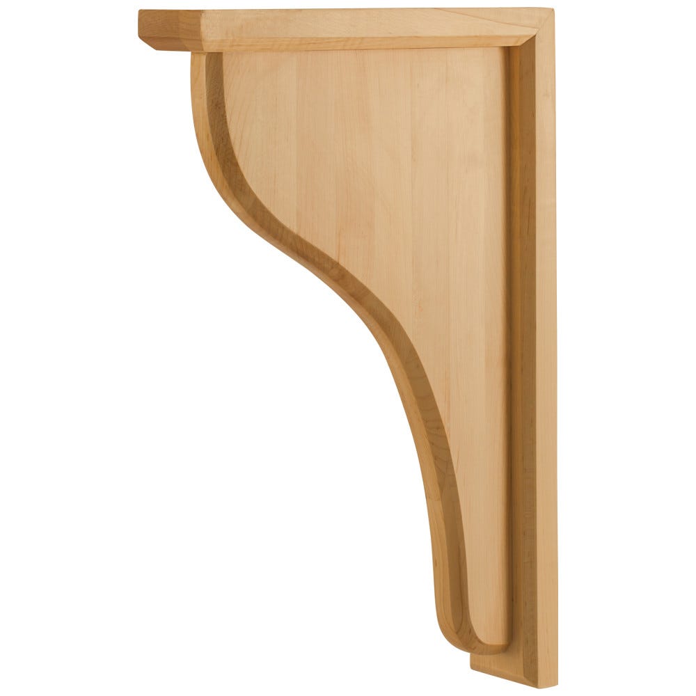 Traditional Wood Bar Bracket 2" x 9" x 14" in Rubberwood, Alder, White Birch, Hard Maple finishes