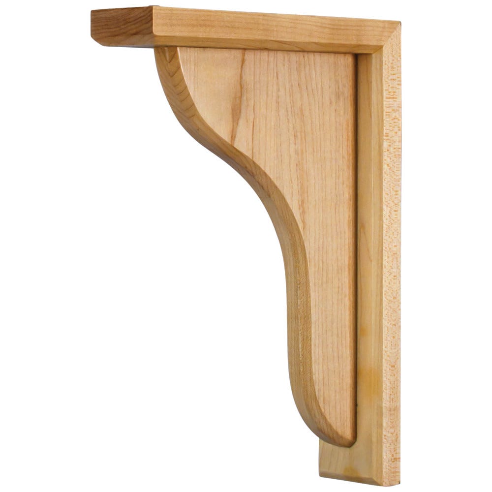 Traditional Wood Bar Bracket Corbel in Hard Maple, Alder, Rubberwood, and various finishes