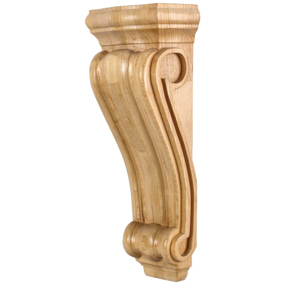 Smooth Profile Corbel in Maple finish, 5-3/8" x 3-1/2" x 14", made from high-quality wood