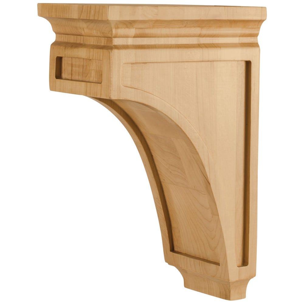 Mission Style Corbel in White Oak, 5" x 8" x 12", carved wood architectural element