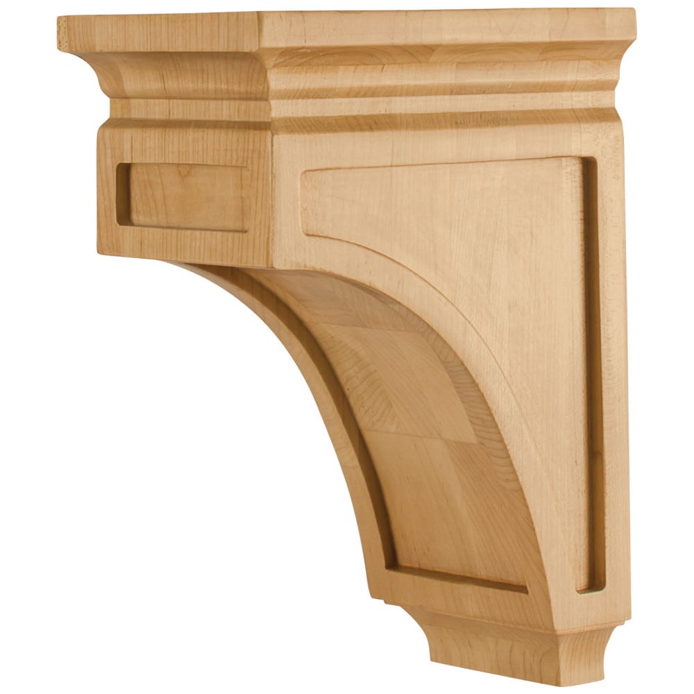 Mission Style Corbel in White Oak, 5" x 7" x 10", carved wood design suitable for architectural detailing