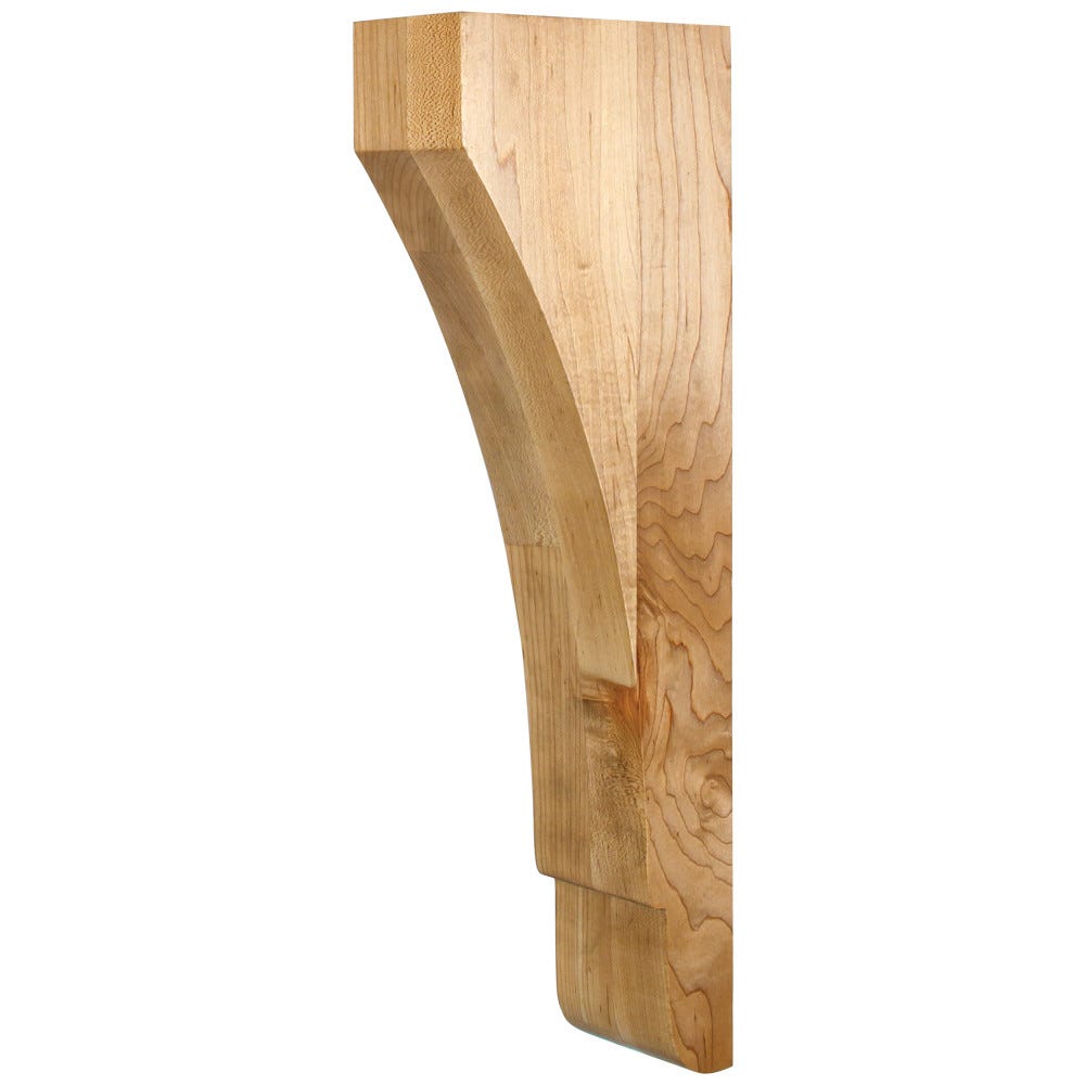 Transitional Corbel 3" x 6" x 18" in White Oak, Maple, White Birch, Alder, Rubberwood, and Cherry finishes, crafted from premium wood species.