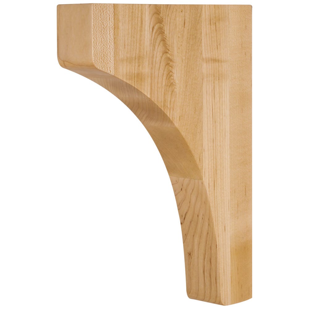 1-3/4" x 8" x 11" Mission Corbel in Rubberwood, Alder, Cherry, White Oak, Hard Maple, and White Birch finishes