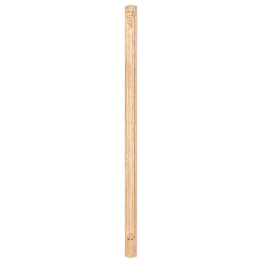 Grape Corner Post 2-3/4" x 2-3/4" x 84" in Cherry and Hard Maple finishes, carved wood design