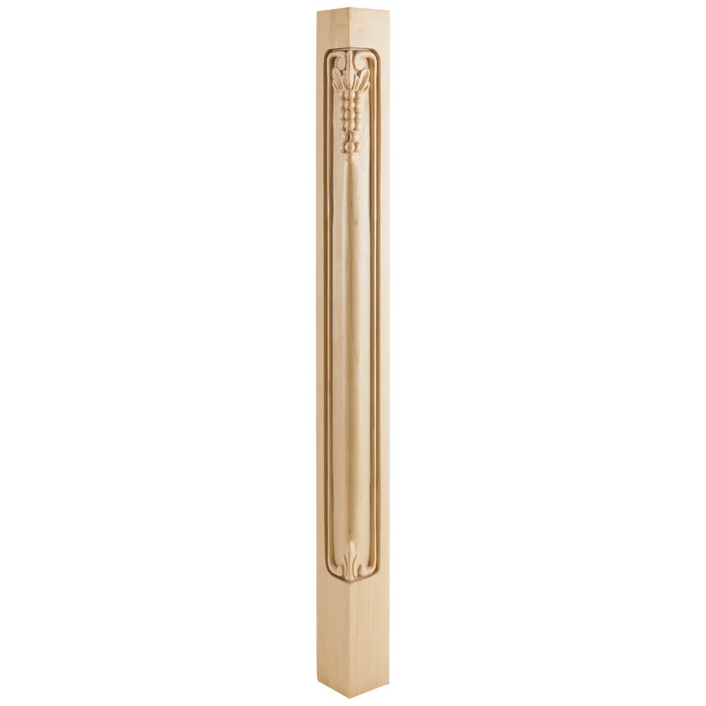 Grape Corner Post in Hard Maple, Alder, Rubberwood, Cherry, 2-3/4" x 2-3/4" x 35-1/2" wood material