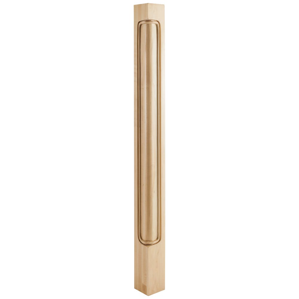 Traditional Corner Post 2-3/4" x 2-3/4" x 35-1/2" in Alder, Oak, Hard Maple, Rubberwood, Cherry finishes, carved wood material