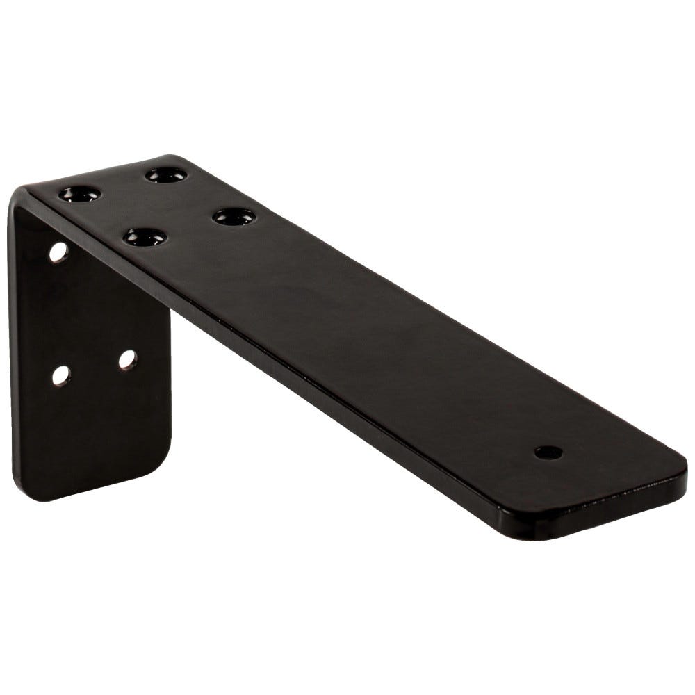 10" x 2" x 4" "L" Shaped Countertop Support in metal finish with countersunk screw holes