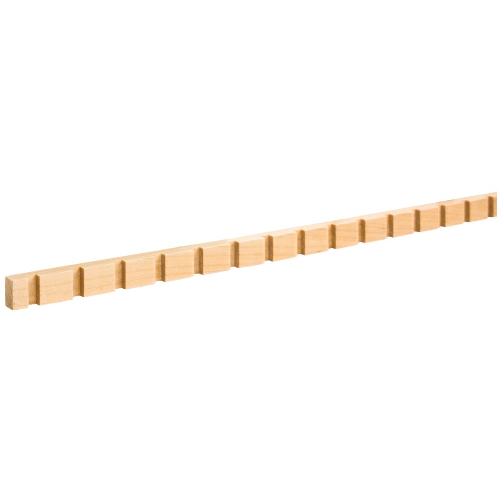 9/16" x 3/8" Red Oak Dentil Moulding with 1/4" gap and 3/4" teeth