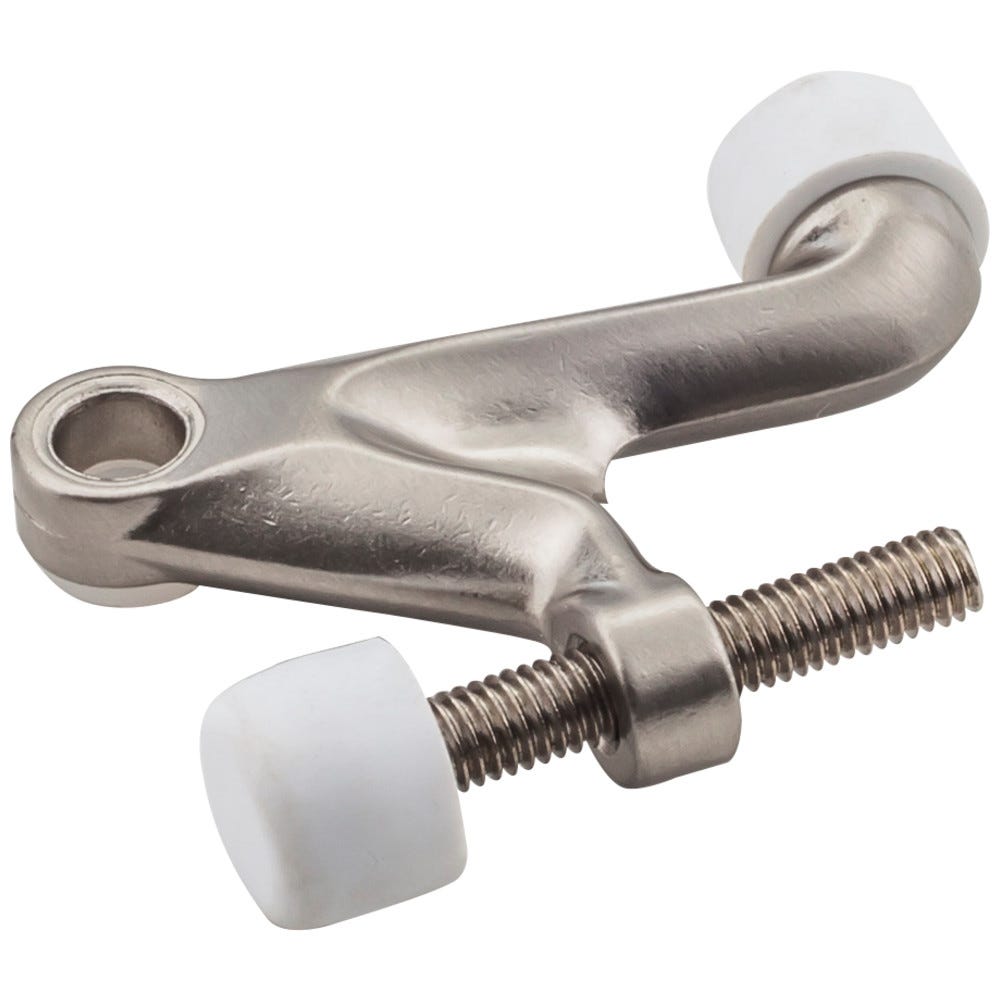Satin Nickel Hinge Pin Door Stop with adjustable rubber bumper