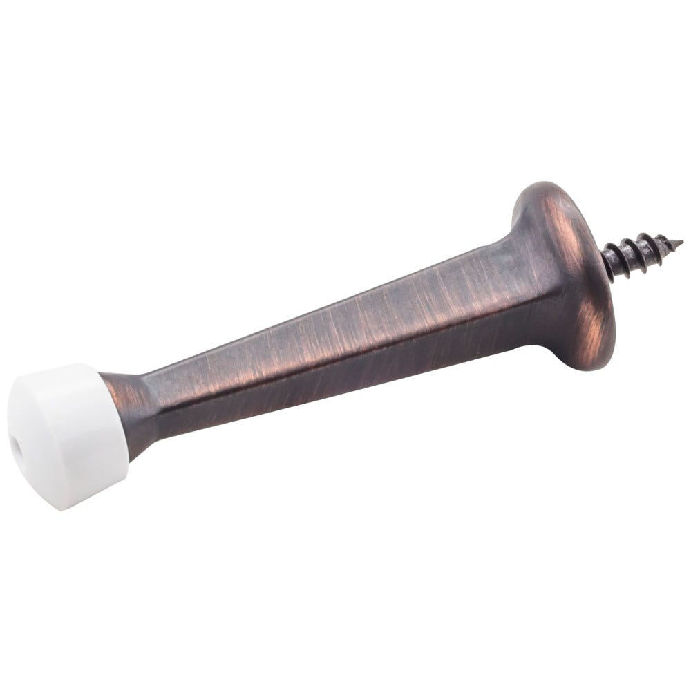 Solid Door Stop in Dark Brushed Antique Copper finish, functional hardware for home use