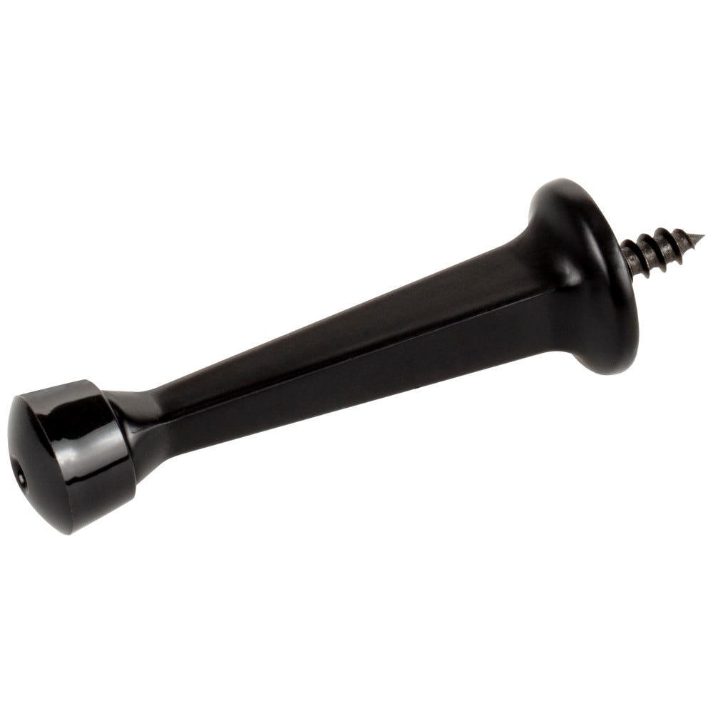 Matte Black Solid Door Stop with Fixed Screw Attachment, functional hardware, durable design, modern style