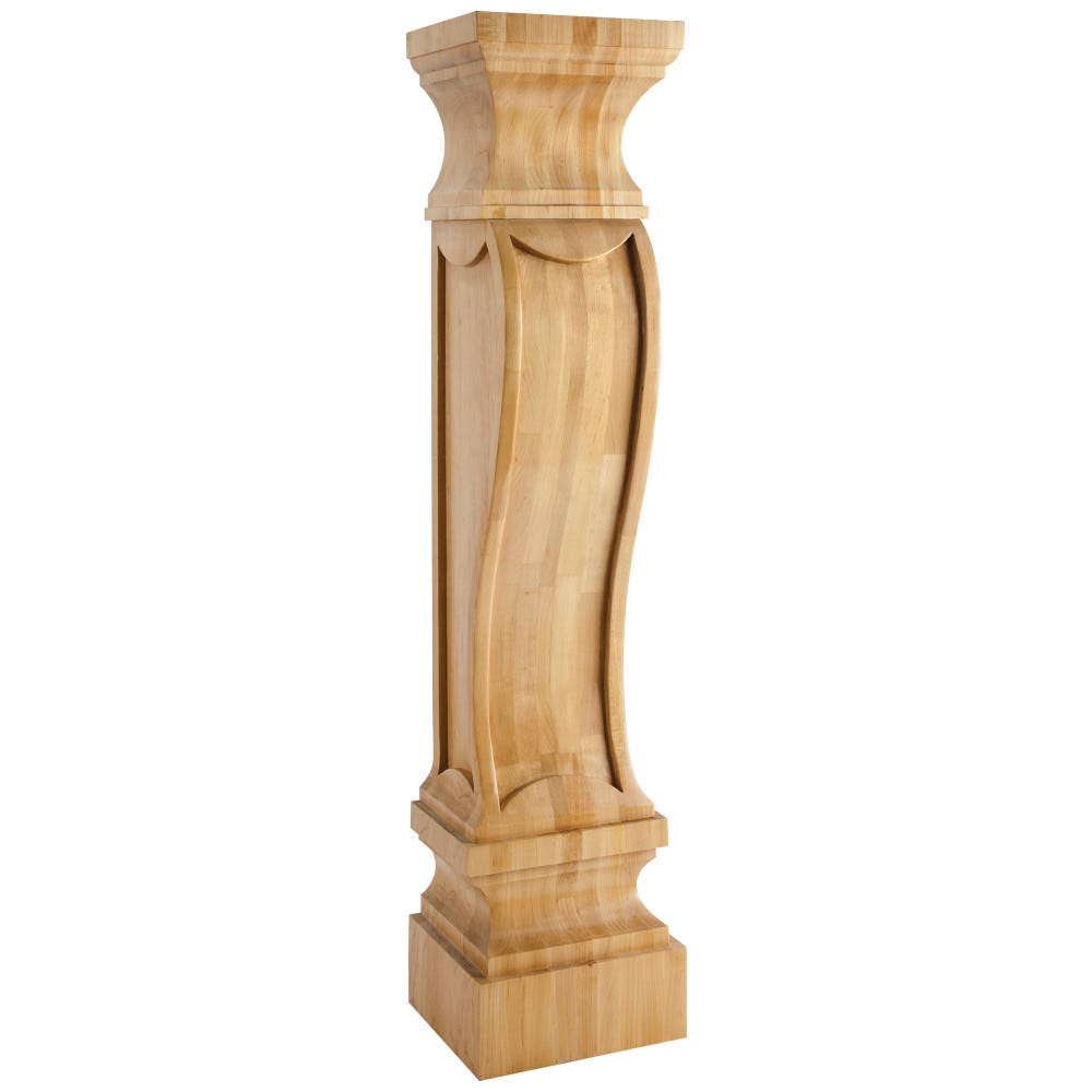 German Romanesque Wood Fireplace Mantel Corbel in Maple, Alder, Cherry, Rubberwood finishes, carved wood design