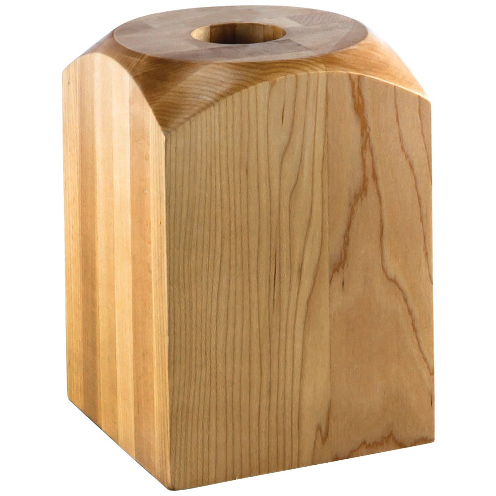 Fireplace Column Base 5-1/16" x 5-1/16" x 7-1/16" in Maple, Alder, Rubberwood, and Cherry finishes, carved wood material.