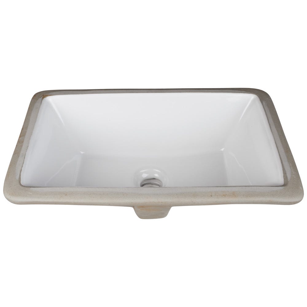 Undermount Porcelain Rectangle Sink Basin in white finish, 18-1/2" x 11-1/8", porcelain material