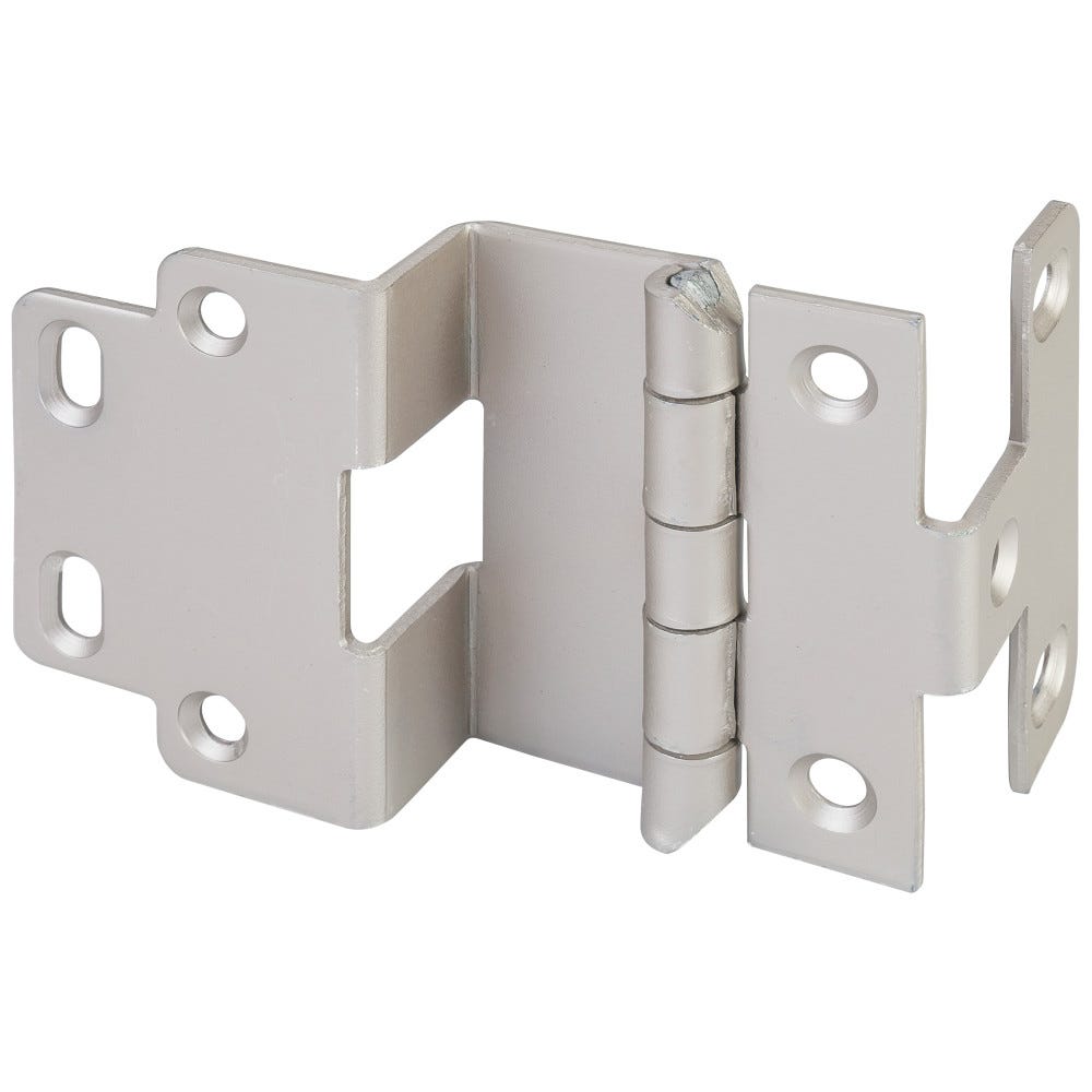 Non-Mortise Institutional 5-Knuckle Cabinet Hinge in brushed stainless steel, suitable for 13/16" door thickness and 3/4" panel thickness