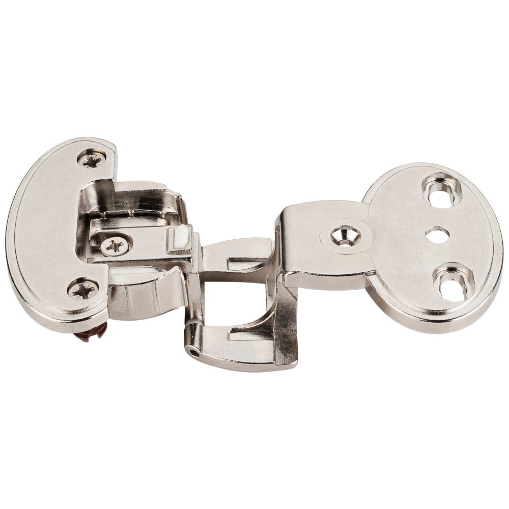 Single Pivot Zinc Die Cast Institutional Hinge in silver finish, designed for full overlay applications, durable metal construction