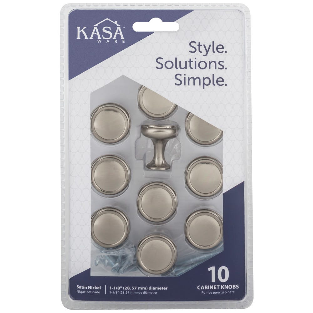 10-Pack of Polished Chrome Cabinet Knobs, 1-1/8" Diameter, Decorative Hardware