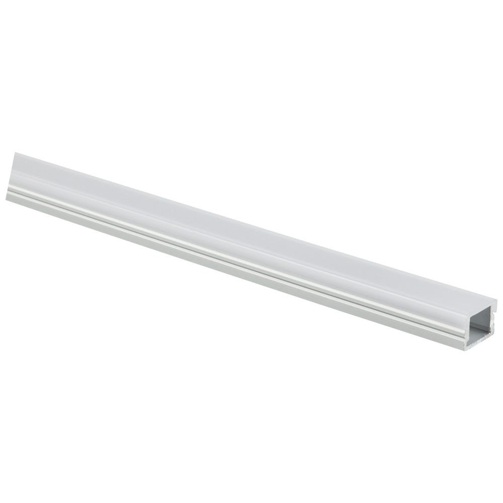 90" Flat 007 Housing in aluminum anodized finish with frosted lens, ideal for modern lighting solutions