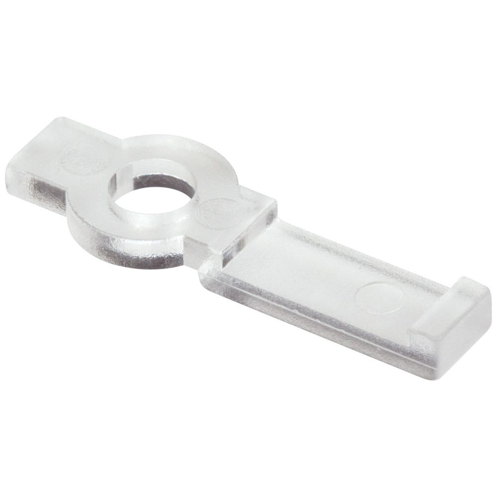 Neon Side Bend Loop Mounting Clip in clear plastic for secure light installation
