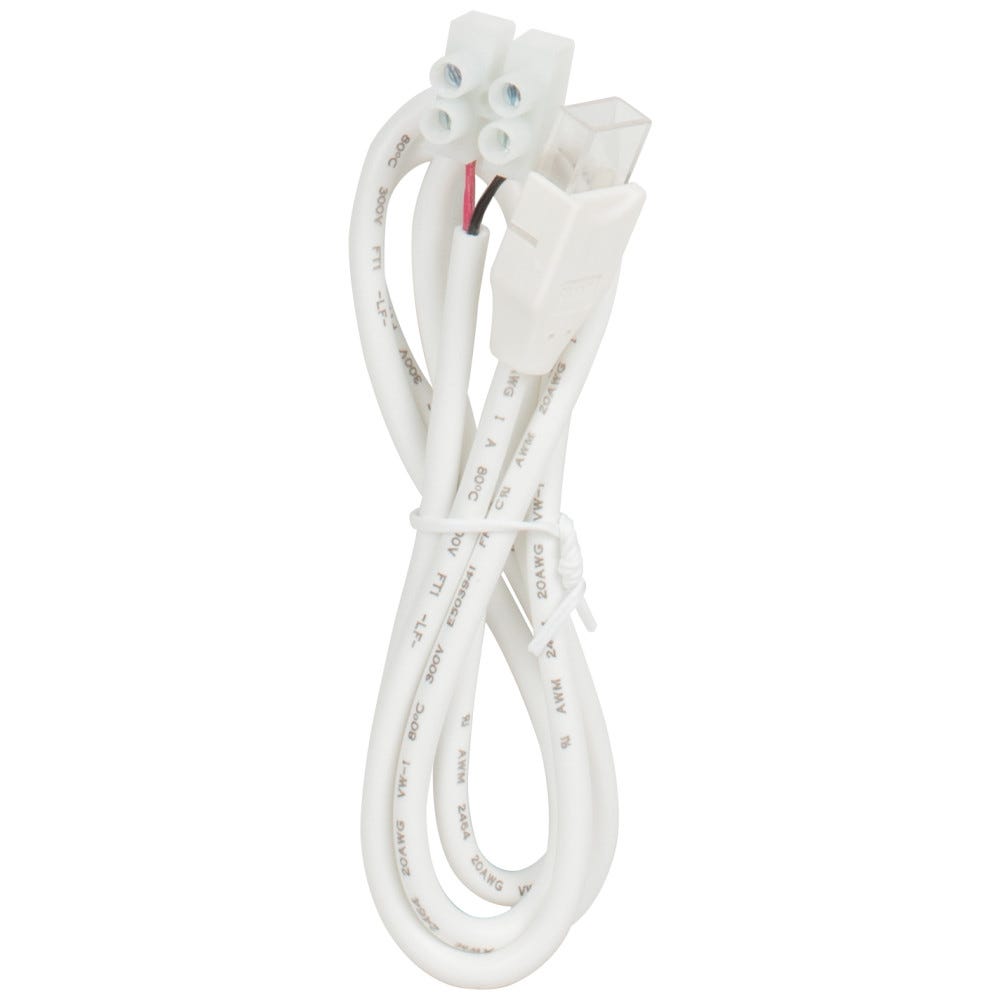 Neon Top Bend Light to Wire Connector 3ft in white silicone material